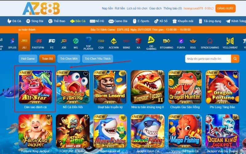 Hướng dẫn các bước tham gia dàn sao đánh cá tại AZ888 Hướng dẫn các bước tham gia dàn sao đánh cá tại AZ888